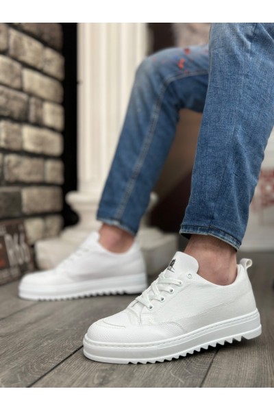 BA0328 BOA Kalın Yüksek Taban Smile Desenli Beyaz Spor Erkek Ayakkabı BA0328 BOA Kalın Yüksek Taban Smile Desenli Beyaz Spor Erkek Ayakkabı