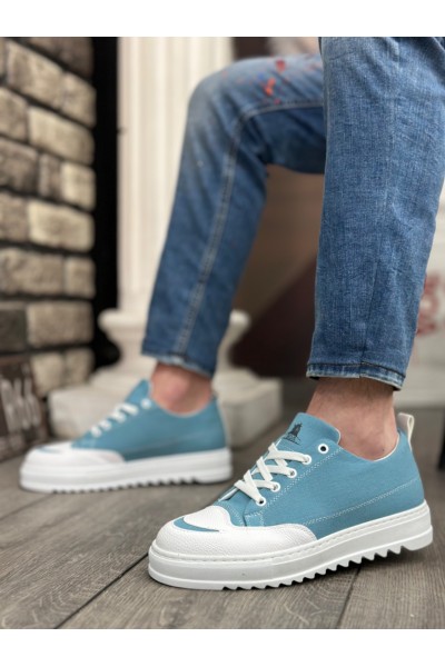 BA0328 BOA Kalın Yüksek Taban Smile Desenli Turkuaz Spor Erkek Ayakkabı BA0328 BOA Kalın Yüksek Taban Smile Desenli Turkuaz Spor Erkek Ayakkabı