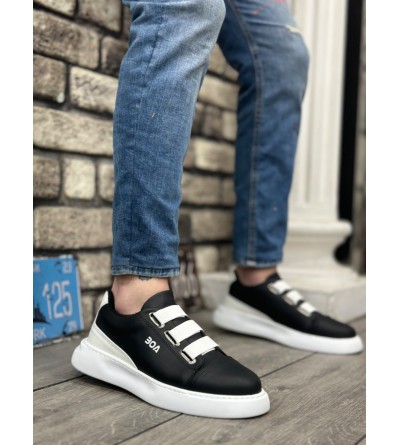 BA0329 3 Bant Siyah Beyaz Detaylı Kalın Taban Casual Erkek Ayakkabı BA0329 3 Bant Siyah Beyaz Detaylı Kalın Taban Casual Erkek Ayakkabı