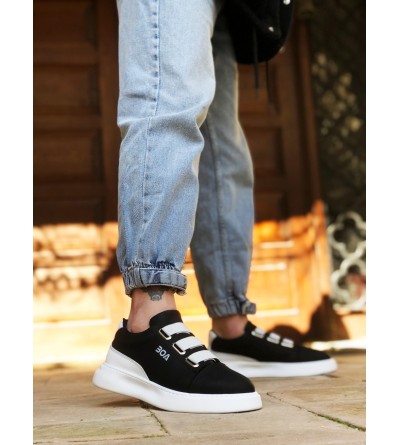 BA0329 3 Bant Siyah Beyaz Detaylı Kalın Taban Casual Erkek Ayakkabı BA0329 3 Bant Siyah Beyaz Detaylı Kalın Taban Casual Erkek Ayakkabı