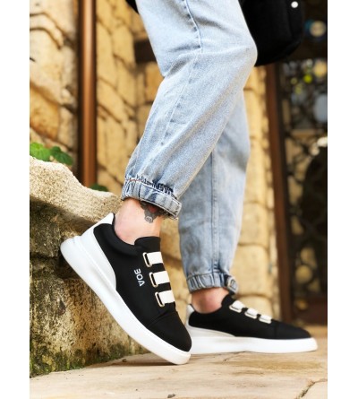 BA0329 3 Bant Siyah Beyaz Detaylı Kalın Taban Casual Erkek Ayakkabı BA0329 3 Bant Siyah Beyaz Detaylı Kalın Taban Casual Erkek Ayakkabı