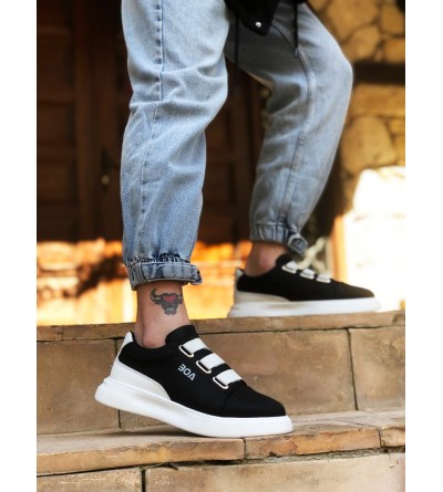 BA0329 3 Bant Siyah Beyaz Detaylı Kalın Taban Casual Erkek Ayakkabı BA0329 3 Bant Siyah Beyaz Detaylı Kalın Taban Casual Erkek Ayakkabı