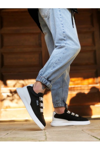 BA0329 3 Bant Siyah Beyaz Detaylı Kalın Taban Casual Erkek Ayakkabı BA0329 3 Bant Siyah Beyaz Detaylı Kalın Taban Casual Erkek Ayakkabı