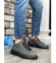 BA0331 Bağcıklı Erkek Yüksek Taban Füme Cilt  Spor Ayakkabı