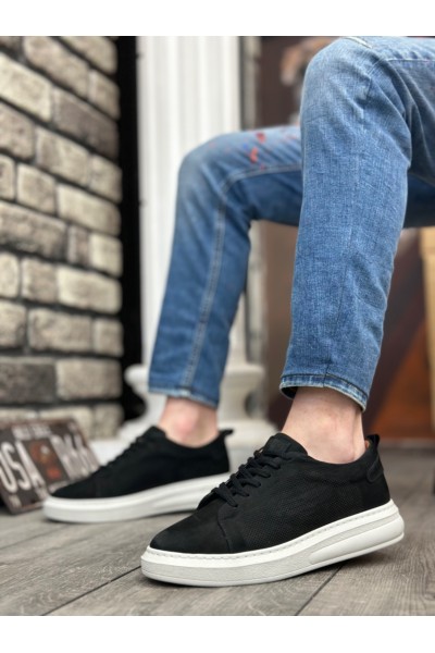 BA0336 İçi Dışı Hakiki Nubuk Deri Siyah Bağcıklı Casual Erkek Ayakkabı BA0336 İçi Dışı Hakiki Nubuk Deri Siyah Bağcıklı Casual Erkek Ayakkabı