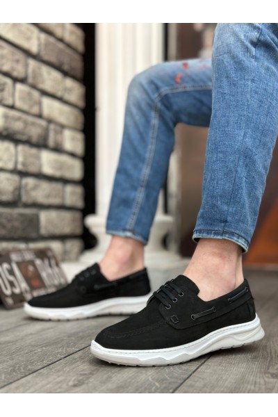 BA0337 İçi Dışı Hakiki Nubuk Deri Classic Siyah Günlük Erkek Ayakkabı BA0337 İçi Dışı Hakiki Nubuk Deri Classic Siyah Günlük Erkek Ayakkabı