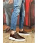 BA0348 İçi Dışı Hakiki Deri Bağcıklı Kahverengi Casual Erkek Ayakkabı