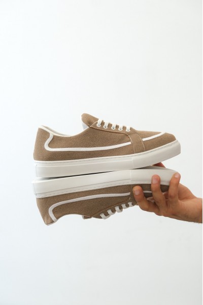 BA0351 BOA Bağcıklı Deri Tozu Günlük Vizon Renk Spor Ayakkabı BA0351 BOA Bağcıklı Deri Tozu Günlük Vizon Renk Spor Ayakkabı