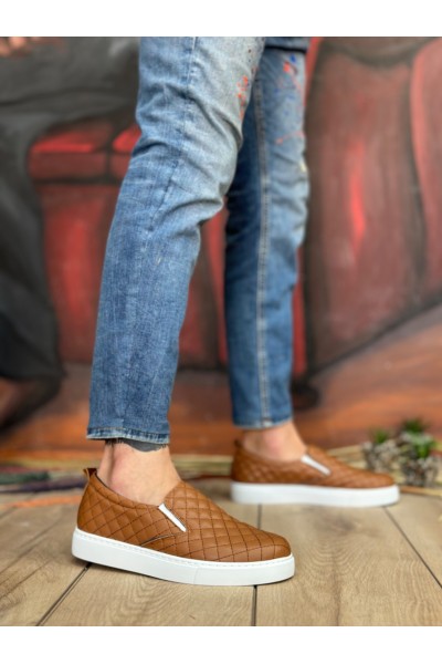 BA0353 Bağcıksız Kapitone Taba Günlük Erkek Ayakkabı BA0353 Bağcıksız Kapitone Taba Günlük Erkek Ayakkabı