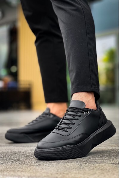 BA0354 Günlük Bağcıklı Erkek Siyah Yüksek Taban Spor Ayakkabı BA0354 Günlük Bağcıklı Erkek Siyah Yüksek Taban Spor Ayakkabı