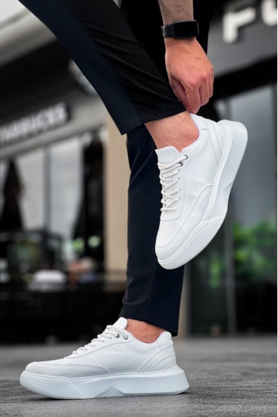 BA0354 Günlük Bağcıklı Erkek Yüksek Taban Beyaz Spor Ayakkabı BA0354 Günlük Bağcıklı Erkek Yüksek Taban Beyaz Spor Ayakkabı