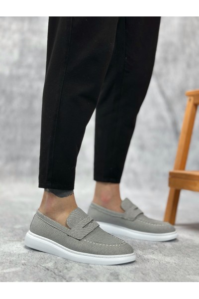 BA0355 Bağcıksız Keten Füme Klasik Corcik Erkek Ayakkabı