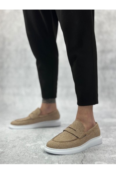 BA0355 Bağcıksız Keten Hardal Klasik Corcik Erkek Ayakkabı BA0355 Bağcıksız Keten Hardal Klasik Corcik Erkek Ayakkabı