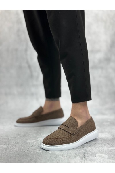 BA0355 Bağcıksız Keten Kahverengi Klasik Corcik Erkek Ayakkabı BA0355 Bağcıksız Keten Kahverengi Klasik Corcik Erkek Ayakkabı