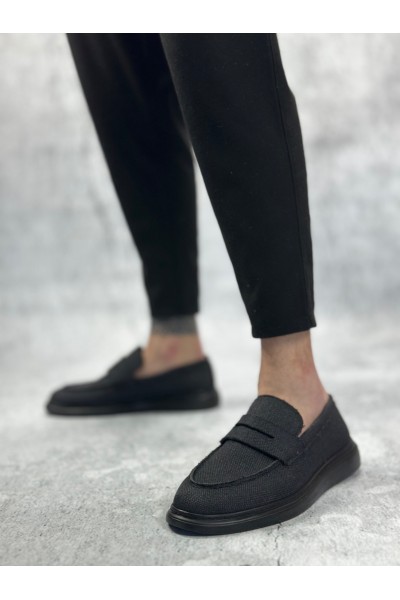 BA0355 Bağcıksız Keten Siyah Taban Klasik Corcik Erkek Ayakkabı BA0355 Bağcıksız Keten Siyah Taban Klasik Corcik Erkek Ayakkabı