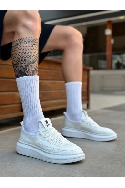 BA0375 Özel Örme Triko Tarz Beyaz Taban Spor Ayakkabı 