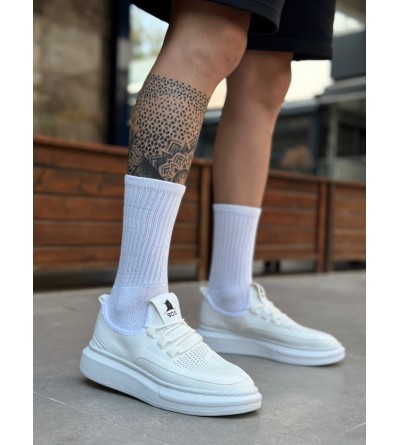 BA0375 Özel Örme Triko Tarz Beyaz Taban Spor Ayakkabı 