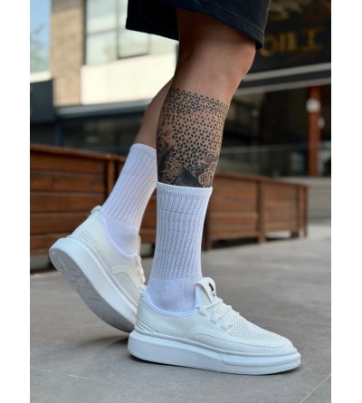 BA0375 Özel Örme Triko Tarz Beyaz Taban Spor Ayakkabı 