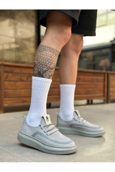 BA0375 Özel Örme Triko Tarz Gri Renk Spor Ayakkabı BA0375 Özel Örme Triko Tarz Gri Renk Spor Ayakkabı