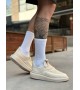 BA0375 Özel Örme Triko Tarz Krem Renk Spor Ayakkabı 
