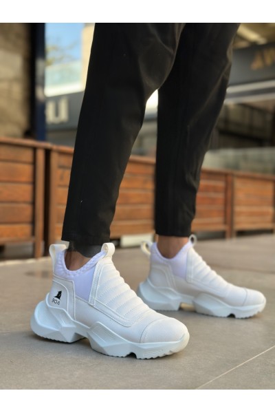 BA0401 Bağcıksız Rahat Kalın Taban Beyaz Erkek Spor Yarım Bilek Bot BA0401 Bağcıksız Rahat Kalın Taban Beyaz Erkek Spor Yarım Bilek Bot