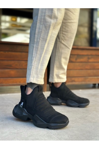 BA0401 Bağcıksız Rahat Yüksek Siyah Taban Siyah Süet Erkek Spor Yarım Bilek Bot BA0401 Bağcıksız Rahat Yüksek Siyah Taban Siyah Süet Erkek Spor Yarım Bilek Bot