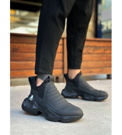 BA0401 Bağcıksız Rahat Yüksek Taban Erkek Spor Yarım Bilek Bot