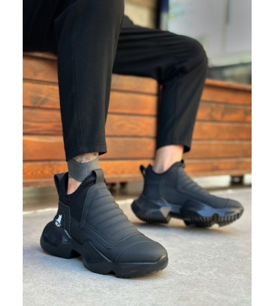 BA0401 Bağcıksız Rahat Yüksek Taban Erkek Spor Yarım Bilek Bot