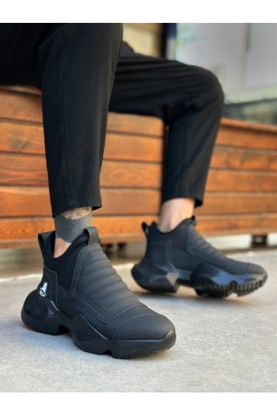 BA0401 Bağcıksız Rahat Yüksek Taban Erkek Spor Yarım Bilek Bot