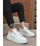 BA0423 BOA Kalın Yüksek Taban Beyaz Bağcıklı Spor Erkek Ayakkabı