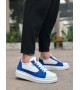 BA0423 BOA Kalın Yüksek Taban Beyaz Mavi Bağcıklı Spor Erkek Ayakkabı