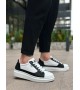 BA0423 BOA Kalın Yüksek Taban Beyaz Siyah Bağcıklı Spor Erkek Ayakkabı