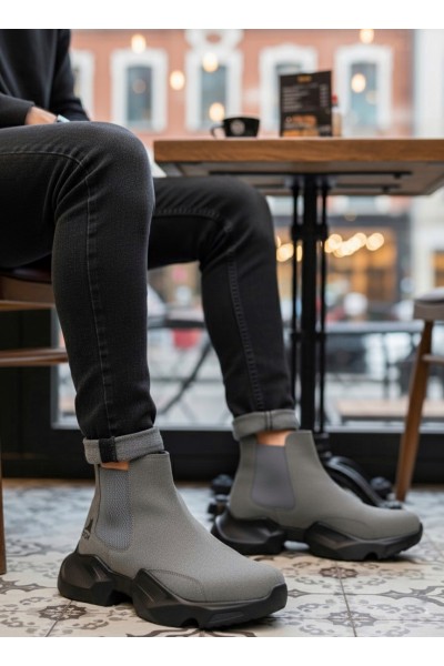 BA0444 Bağcıksız Rahat Yüksek Taban Füme Erkek Spor Yarım Bilek Bot BA0444 Bağcıksız Rahat Yüksek Taban Füme Erkek Spor Yarım Bilek Bot