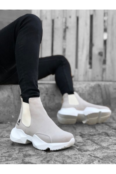 BA0444 Bağcıksız Rahat Yüksek Taban Gri Erkek Spor Yarım Bilek Bot BA0444 Bağcıksız Rahat Yüksek Taban Gri Erkek Spor Yarım Bilek Bot