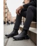 BA0444 Bağcıksız Rahat Yüksek Taban Siyah Erkek Spor Yarım Bilek Bot