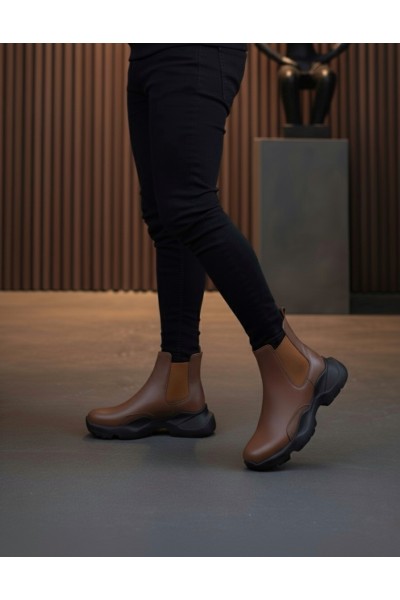 BA0444 Bağcıksız Rahat Yüksek Taban Taba Erkek Spor Yarım Bilek Bot