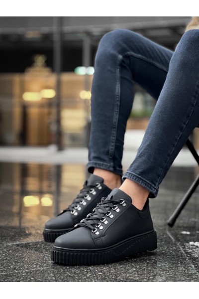 BA0505 Çengel Bağcıklı Siyah Tabanlı Günlük Ayakkabı