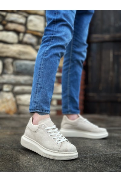 BA0547 BOA Kalın Yüksek Krem Taban Krem Süet Bağcıklı Spor Erkek Ayakkabı BA0547 BOA Kalın Yüksek Krem Taban Krem Süet Bağcıklı Spor Erkek Ayakkabı