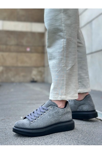 BA0547 BOA Kalın Yüksek Taban Gri Siyah Süet Bağcıklı Spor Erkek Ayakkabı BA0547 BOA Kalın Yüksek Taban Gri Siyah Süet Bağcıklı Spor Erkek Ayakkabı