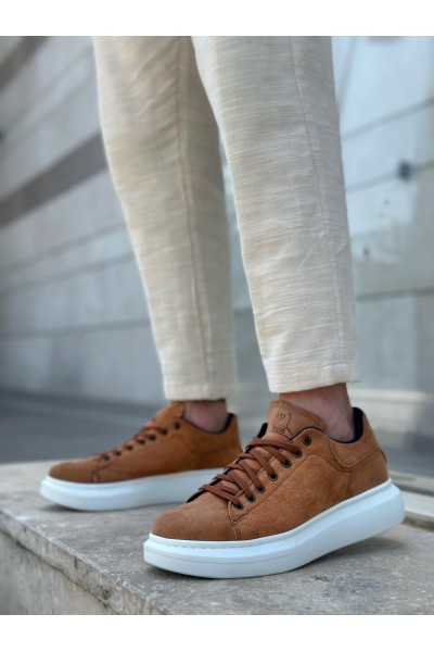 BA0547 BOA Kalın Yüksek Taban Taba Süet Bağcıklı Spor Erkek Ayakkabı