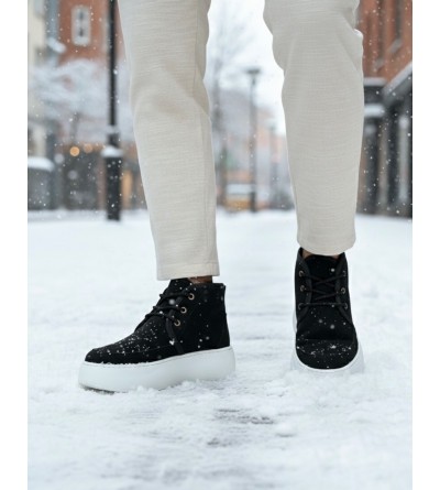 BA0550 İçi Kürklü Bağcıklı Siyah Erkek Tarz Spor Bot