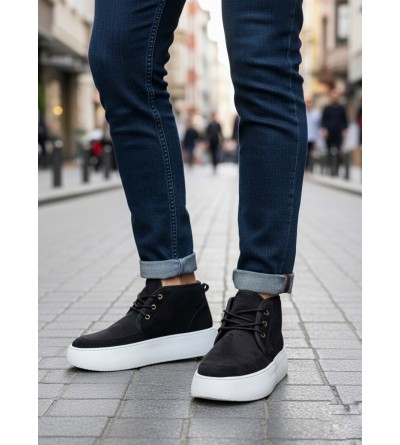 BA0550 İçi Kürklü Bağcıklı Siyah Erkek Tarz Spor Bot