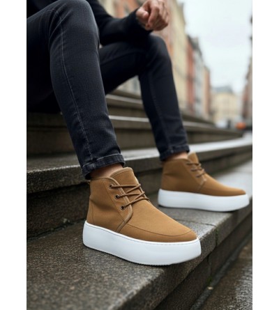 BA0550 İçi Kürklü Bağcıklı Taba Erkek Tarz Spor Bot