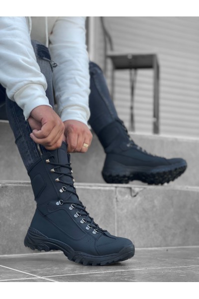 BA0605 Bağcıklı Siyah Nubuk Askeri Postal Bot BA0605 Bağcıklı Siyah Nubuk Askeri Postal Bot