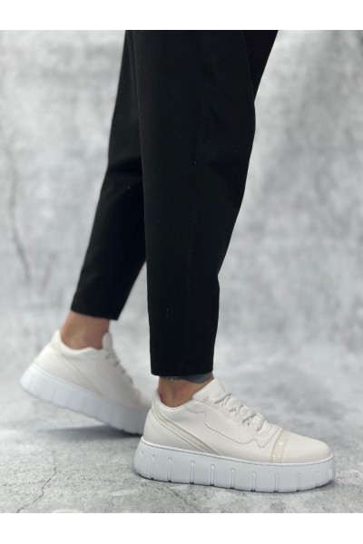 BA0666 BOA Beyaz Yüksek Taban Erkek Günlük Ayakkabı