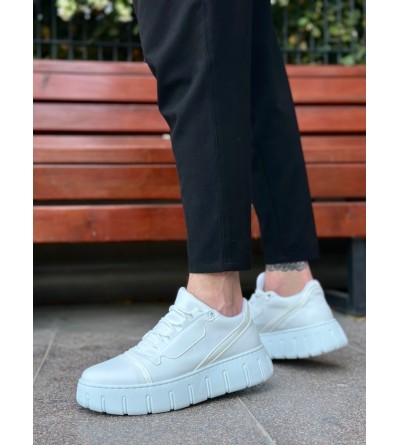 BA0666 BOA Beyaz Yüksek Taban Erkek Günlük Ayakkabı