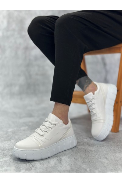 BA0666 BOA Beyaz Yüksek Taban Erkek Günlük Ayakkabı
