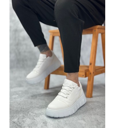 BA0666 BOA Beyaz Yüksek Taban Erkek Günlük Ayakkabı