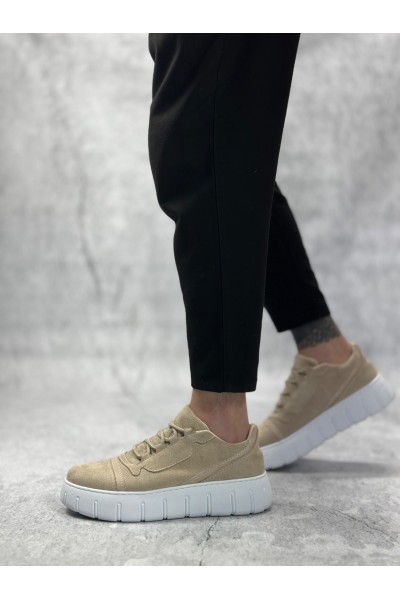 BA0666 BOA Krem Yüksek Taban Erkek Günlük Ayakkabı