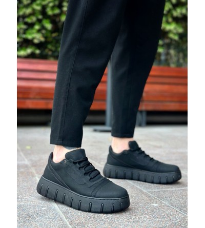 BA0666 BOA Siyah Yüksek Taban Erkek Günlük Ayakkabı